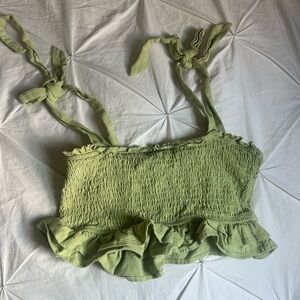 Shein Green Tie Top